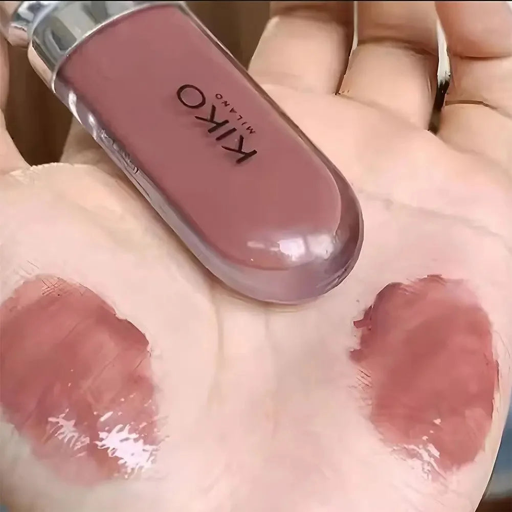 Original Kiko 3D Mirror Lip Glaze Waterproof Non Fading and Non Stick Cup Gentle Bean Paste Color Fine Shiny Point Charm Red