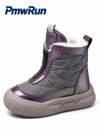 Kids' Plush-Lined Winter Snow Boots