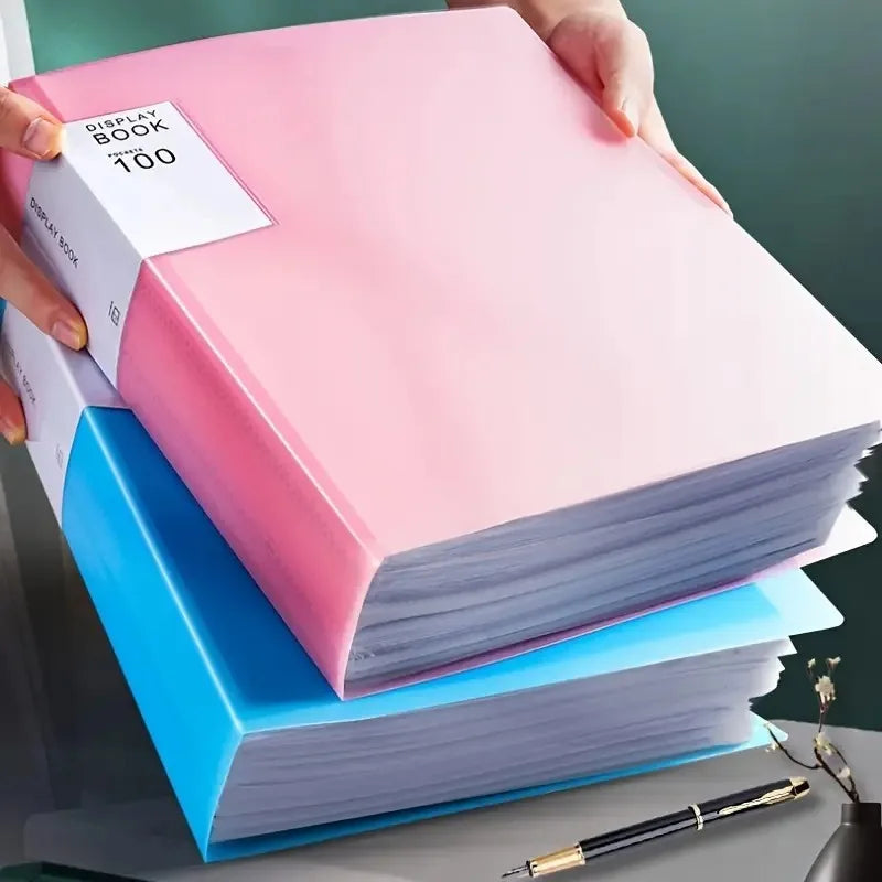 1Pc A4 Transparent Plastic File Folder, Multi-Page Data Bag Office Study Document Case Durable Layered Insert Archive