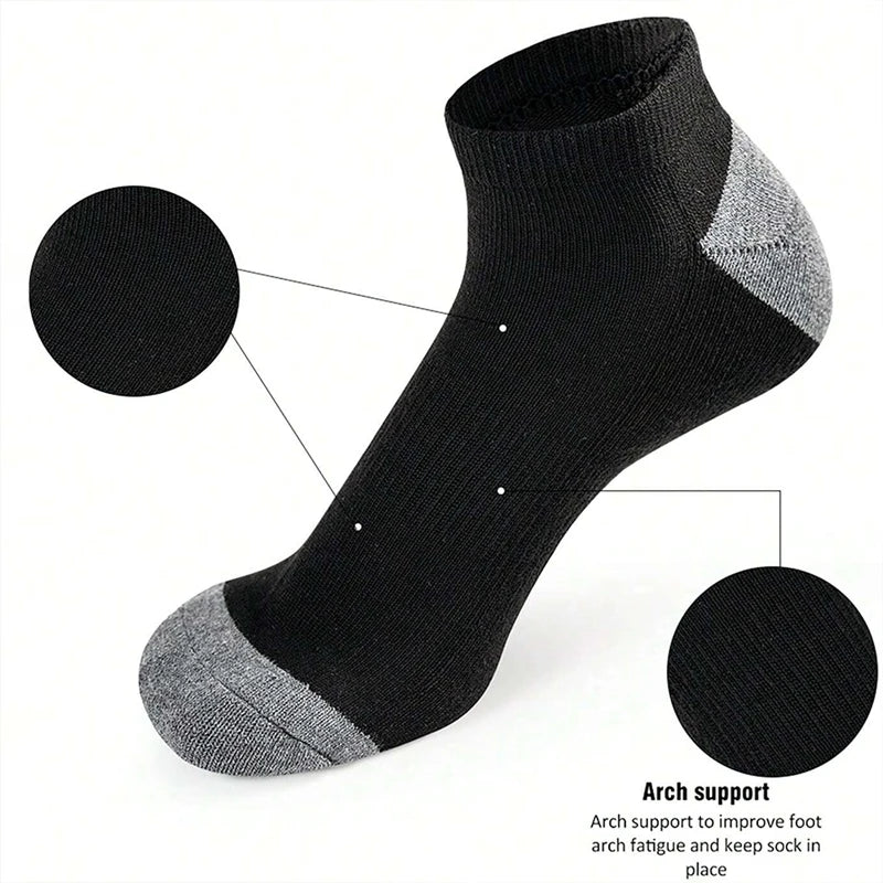 Men's Ankle Running Socks – 5 Pairs, Breathable Low-Cut Sport Socks