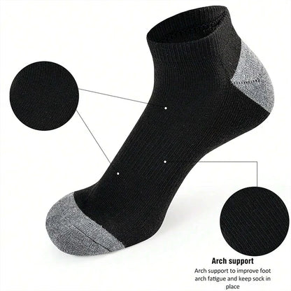 Men's Ankle Running Socks – 5 Pairs, Breathable Low-Cut Sport Socks