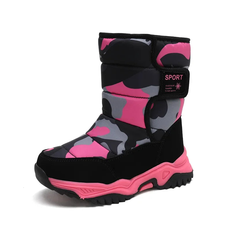 Kids' Slip-On Plush-Lined Winter Ankle Shoes