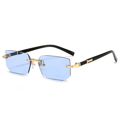 Rimless Rectangle Sunglasses | Trendy Small Square Summer Shades