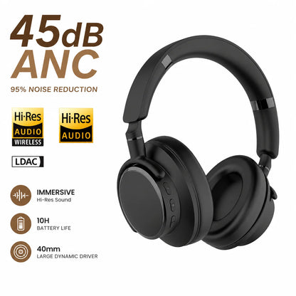Auriculares Bluetooth circumauriculares con ANC – Cancelación activa de ruido, con cable y inalámbricos