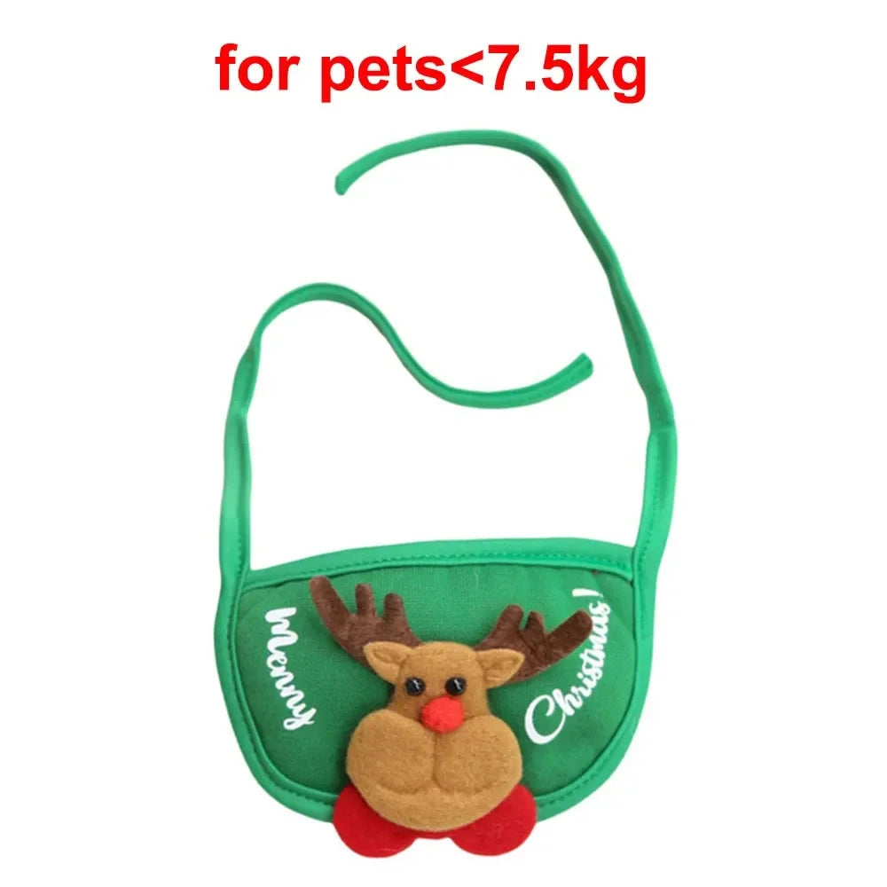 Christmas Pet Costume Set – Santa or Reindeer Hat with Scarf for Cats & Small Dogs