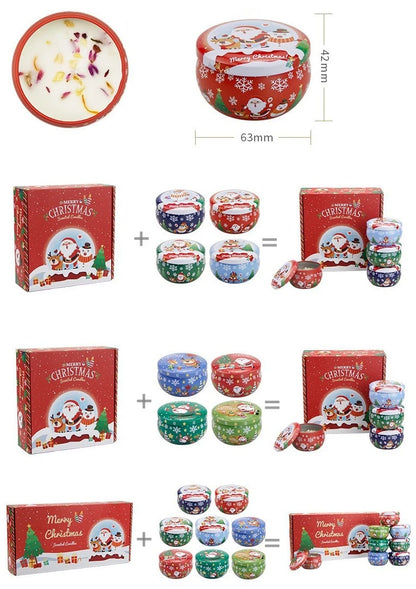 Weihnachts-Aromatherapie-Kerzen Weihnachtsmann Schneemänner Blechdosen Kerze Weihnachtsdekoration für zu Hause Weihnachten Neujahr 2025 Navidad