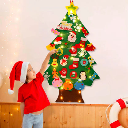 Sapin de Noël en feutrine à faire soi-même pour enfants – Sapin mural avec décorations à coller