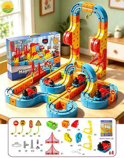 Magnetic Magic Track Train Set – DIY Electric Car Railway for Kids