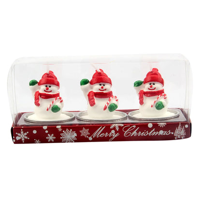 Weihnachtsfiguren-Kerzen 3er-Pack | Weihnachtsmann, Schneemann & festliche Motive | 6 Farben | Weihnachts- & Hochzeitsdekoration
