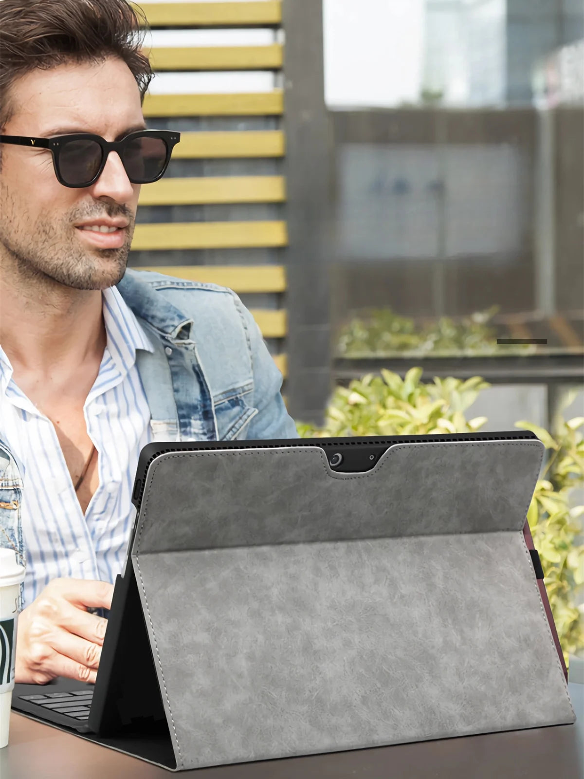 Folio Case for Microsoft Surface Pro 13-inch (12th Edition) 2026 Multi-Angle Stand PU Leather Protective Cover with Pen Holder