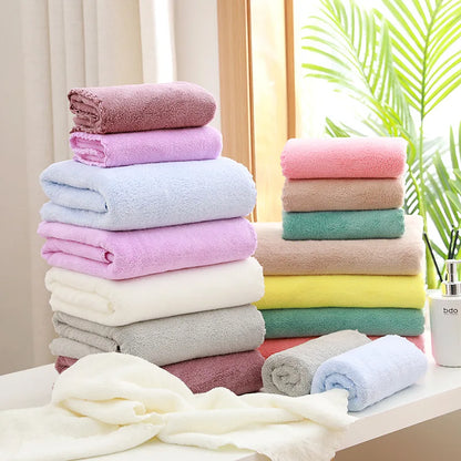 2-teiliges Korallenfleece-Badetuch-Set – Badetuch & Handtuch