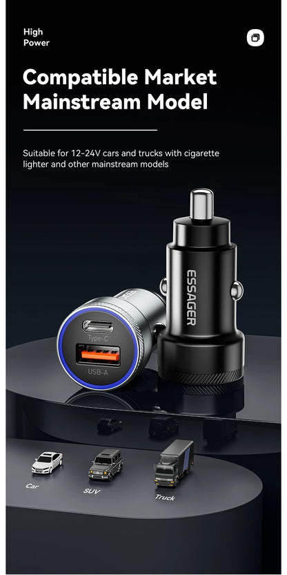 Essager 54W USB-C & USB-A Kfz-Ladegerät
