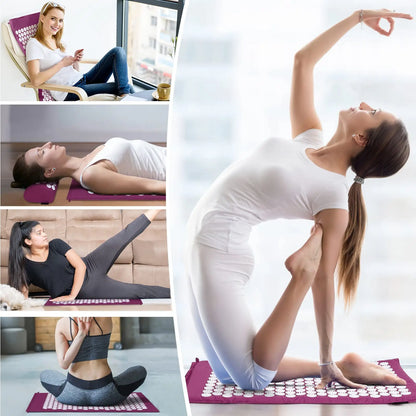 Acupressure Mat & Pillow Set – Back, Neck & Foot Massage Mat