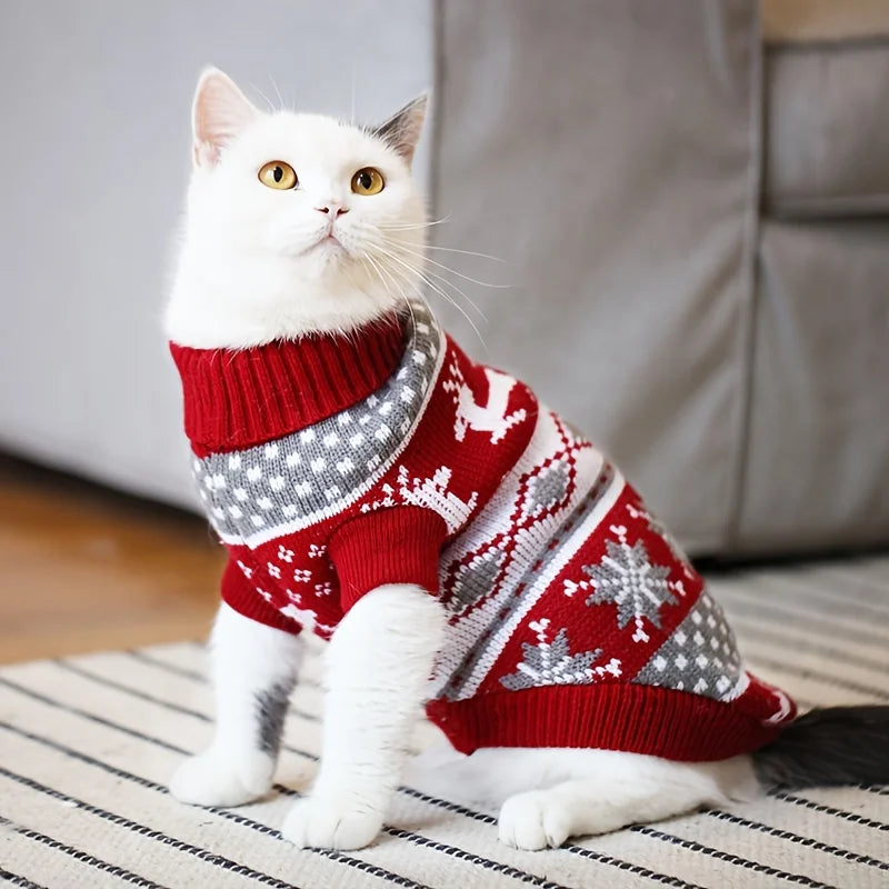 Knitted Christmas Pet Sweater for Small Dogs & Cats