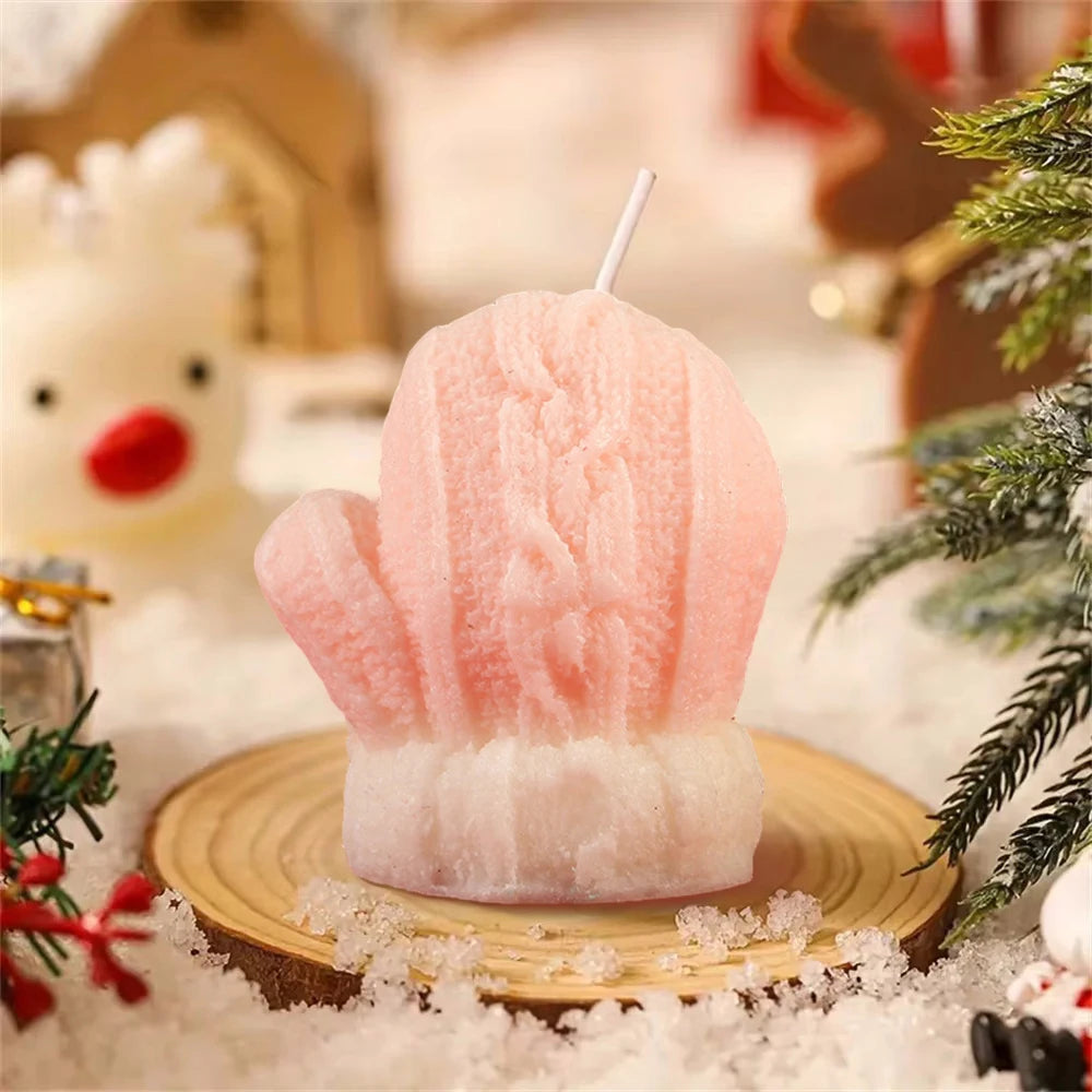 Christmas Gloves Scented Candle for Weddings Birthdays New Year Gift Photoprops Aromatherapy Candles Home Festive Ambiance Decor