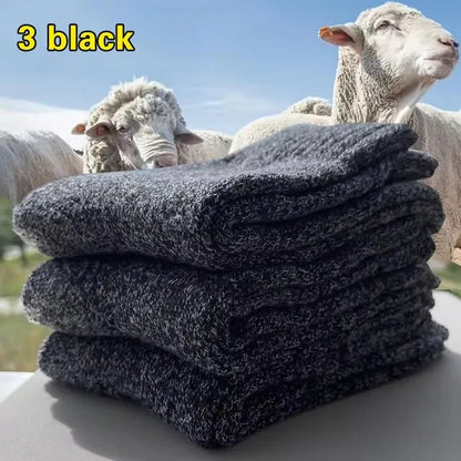 Men's Thick Winter Socks – Warm Terry-Lined Crew Socks, 3 or 5 Pairs