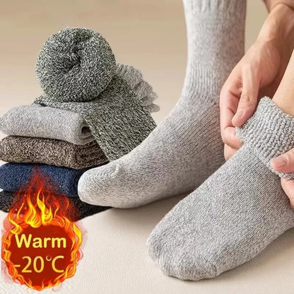 Men's Thick Winter Socks – Warm Terry-Lined Crew Socks, 3 or 5 Pairs
