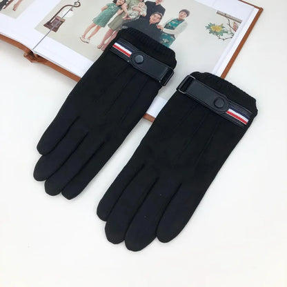 Guantes de invierno para hombre con pantalla táctil, hebilla y tacto de ante