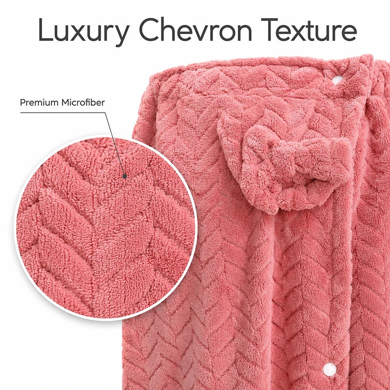 Wearable Bath Towel & Hair Cap Set for Women – Sizes M to 4XL