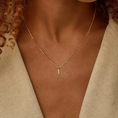 Initial Letter Necklace – Gold-Tone Stainless Steel A–Z Pendant
