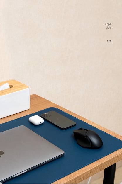 Grand sous-main de bureau en cuir PU – Tapis de bureau imperméable et antidérapant pour ordinateur et souris de gaming