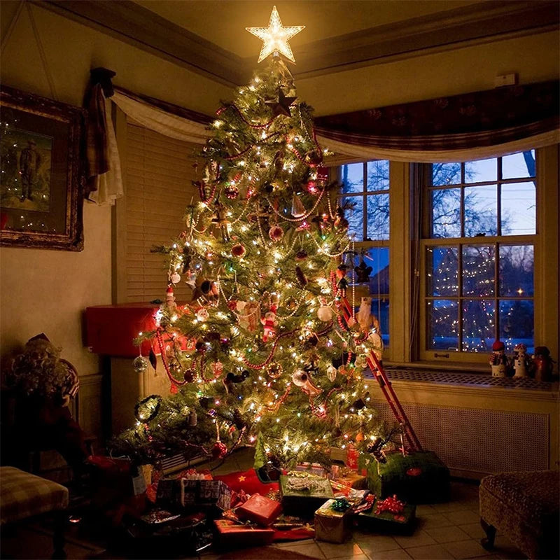 Glitter Star Christmas Tree Topper – 15 cm Sparkling Star Ornament