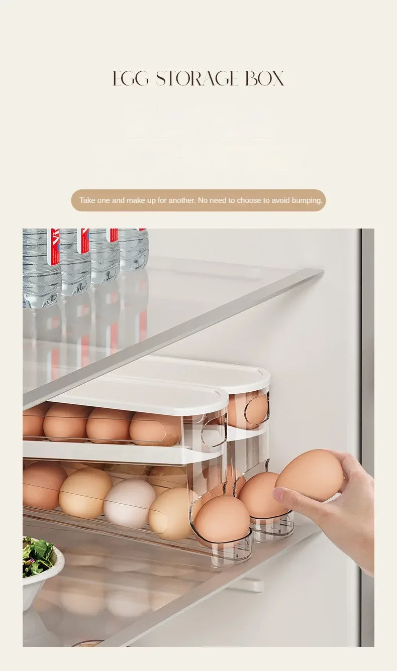 2-Tier Rolling Egg Dispenser for the Fridge – Space-Saving Organizer