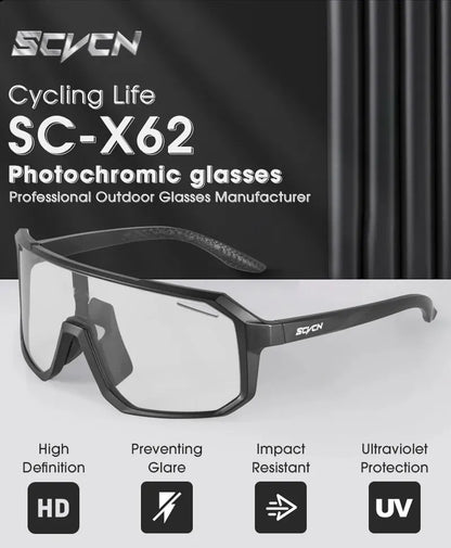 Occhiali da ciclismo fotocromatici – Occhiali da sole sportivi UV400 da uomo e da donna | Bici, escursioni e attività all'aperto