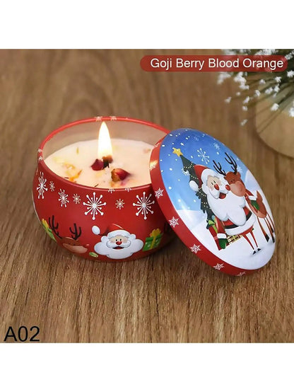 Weihnachts-Aromatherapie-Kerzen Weihnachtsmann Schneemänner Blechdosen Kerze Weihnachtsdekoration für zu Hause Weihnachten Neujahr 2025 Navidad