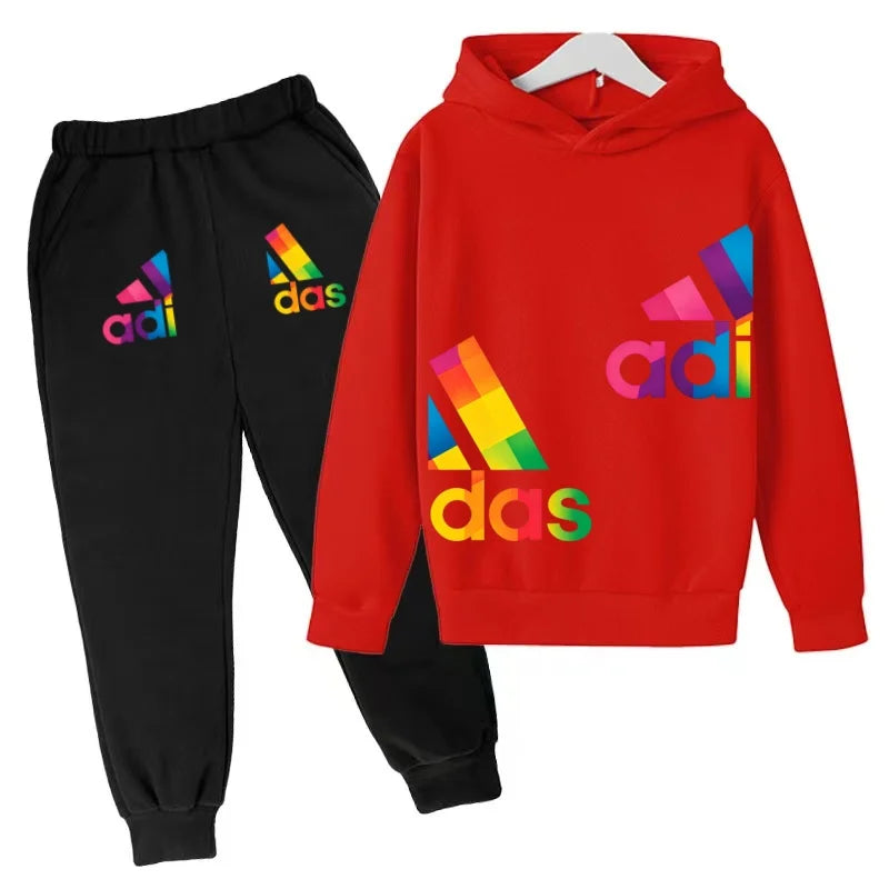Kids' Printed Sweatshirt & Pants Set - 2-Piece Casual Sports Outfit, Ages 3-12