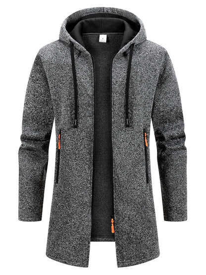 Kapuzenjacke für Herren mit Reißverschluss für den lässigen Lagenlook