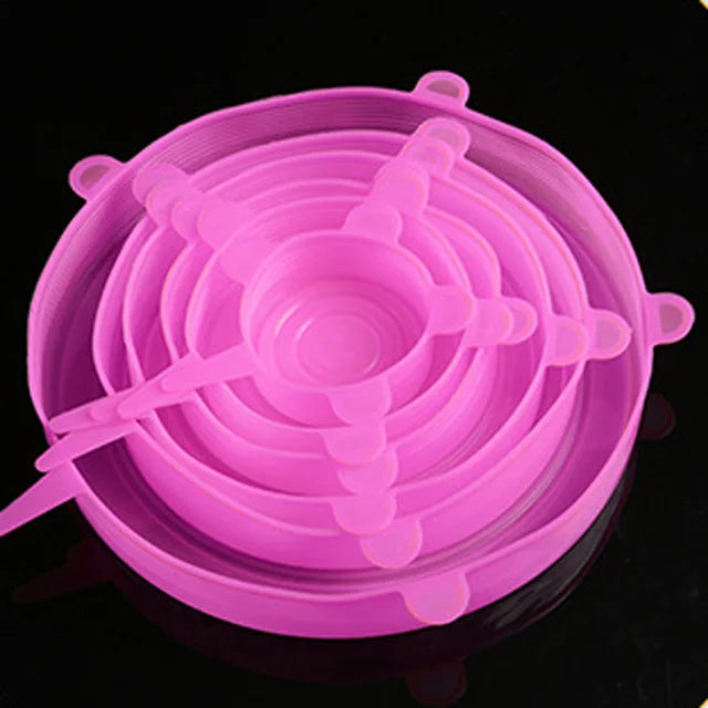 Silicone Stretch Lids – 6-Piece Reusable Food & Bowl Covers