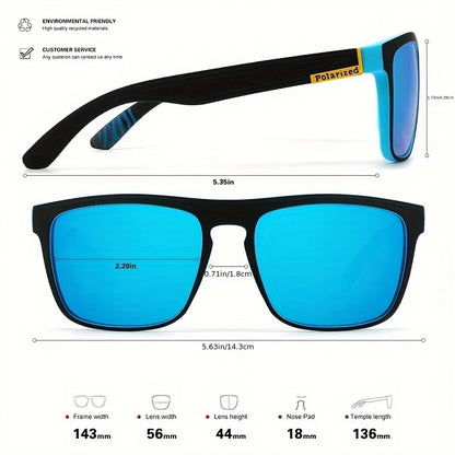 Vintage Polarized Square Sunglasses | UV400 Driving & Fishing Shades