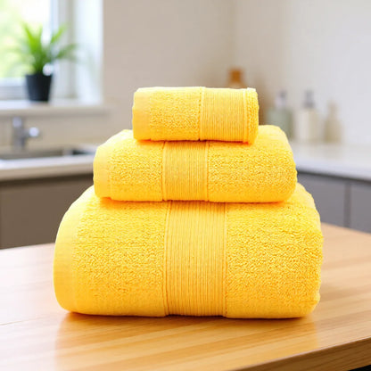 Juego de toallas de algodón de 600 g/m² – 3 piezas, cero torsión y esponjosas