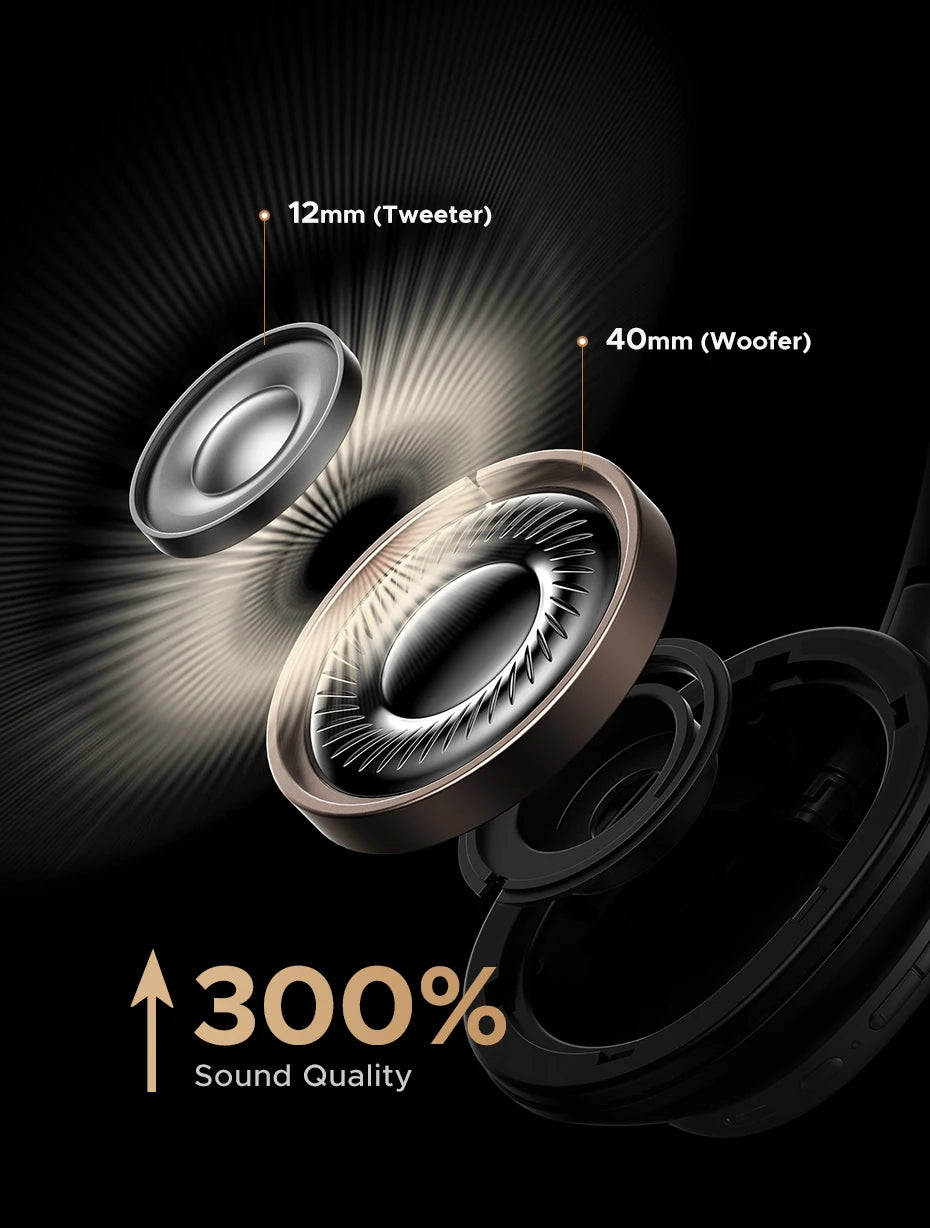 UGREEN Studio Pro ANC Headphones – 48dB Noise Cancelling, Hi-Res LDAC, 120H Battery