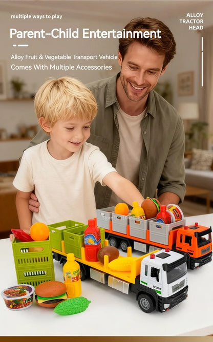 1:32 Die-Cast Produce Transport Truck – Fruit & Veggie Container Toy