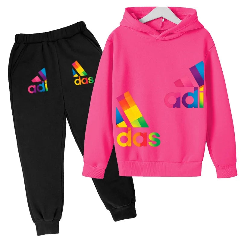 Kids' Printed Sweatshirt & Pants Set - 2-Piece Casual Sports Outfit, Ages 3-12