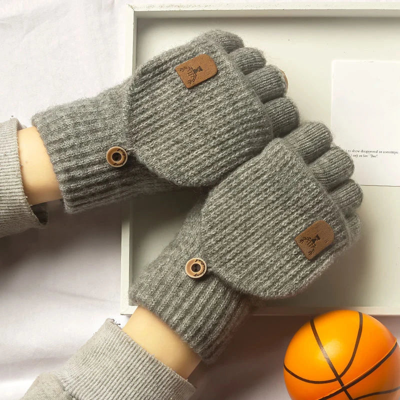 Knit Half-Finger Gloves – Unisex Winter Fingerless Gloves, 4 Colours