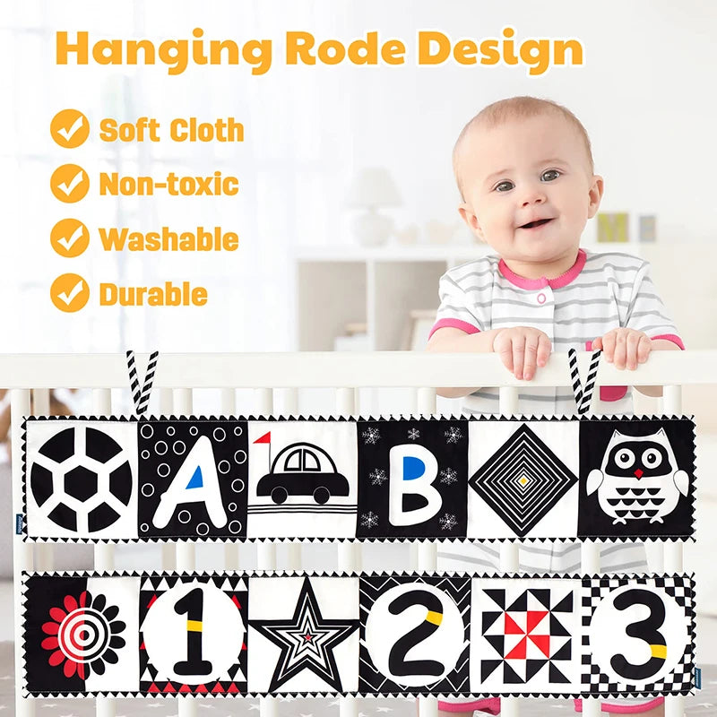 Baby Soft Cloth Book – Crinkle Sensory Book for 0–12 Months