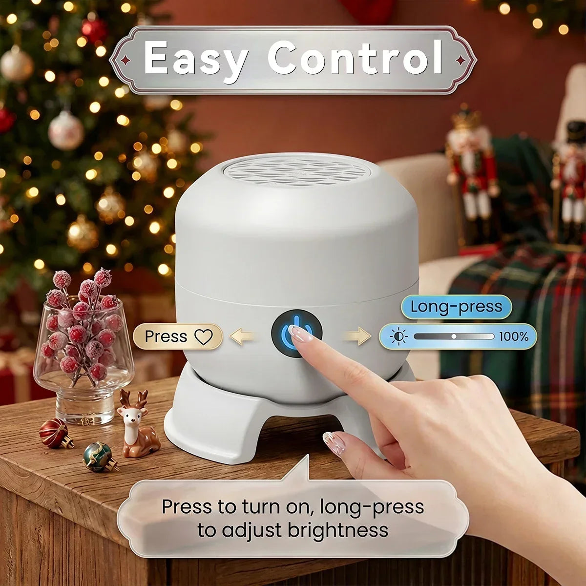 Rechargeable Christmas Projector Night Light – 22 Rotating Patterns