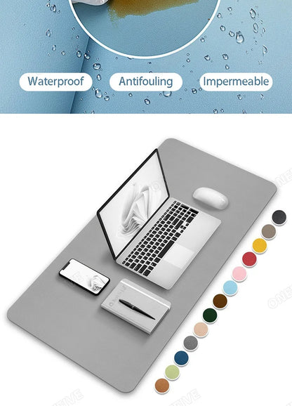 Grand tapis de bureau – Sous-main en cuir PU imperméable pour clavier et souris, idéal pour le gaming sur PC
