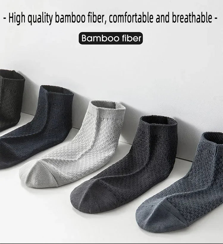Men's Bamboo Low-Cut Socks – 5 Pairs, Soft & Breathable