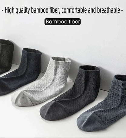 Men's Bamboo Low-Cut Socks – 5 Pairs, Soft & Breathable