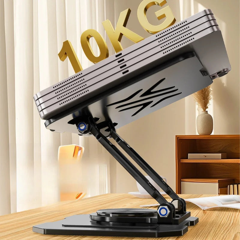 Sturdy 360° Rotation Laptop Stand Adjustable Foldable Notebook Holder Space-saving Durable Desktop Riser for 10-17 Inch Laptops