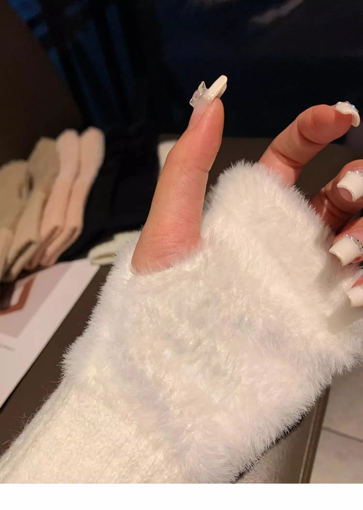 Women's Plush Knit Fingerless Gloves – Soft Wrist Warmers