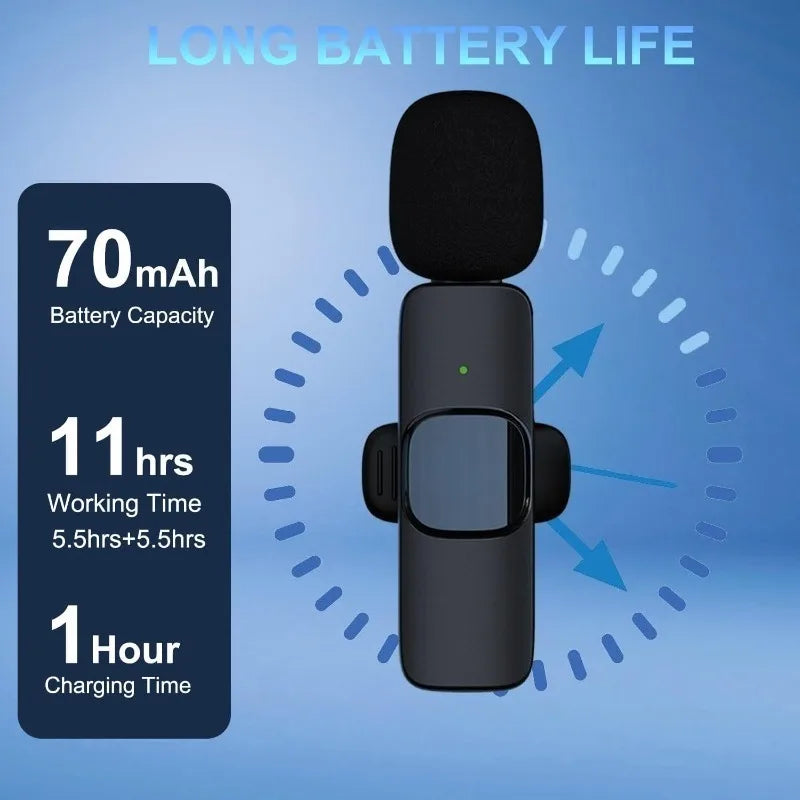 ميكروفون لاسلكي بمشبك لأجهزة آيفون وهواتف USB-C - ميكروفون واحد أو اثنان