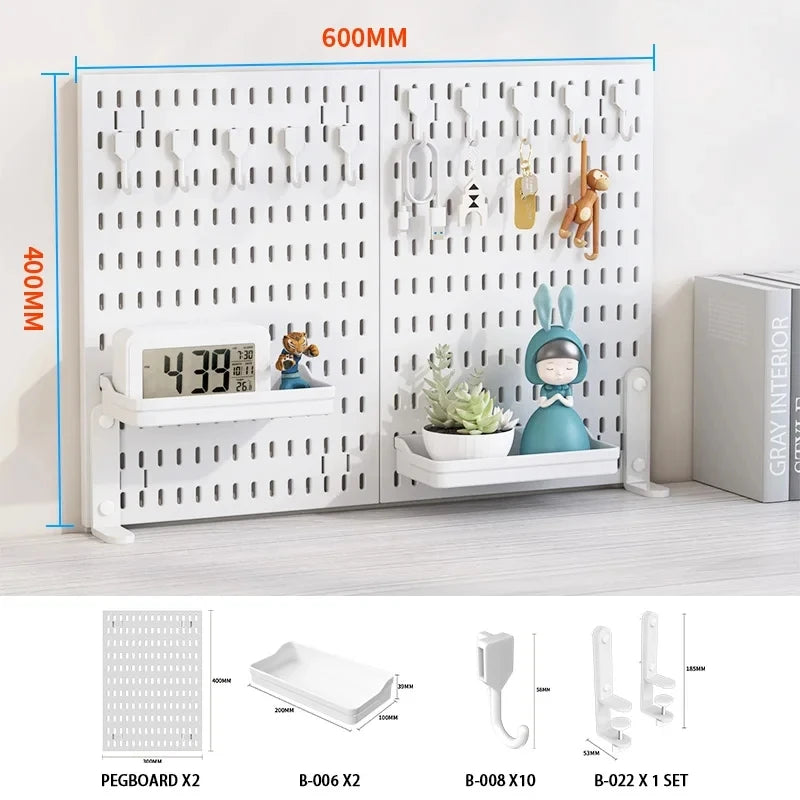 No Drill Desktop Pegboard Rack Gaming Room Organizer For Controllers Headphones Switch Figurine Stationery Storage