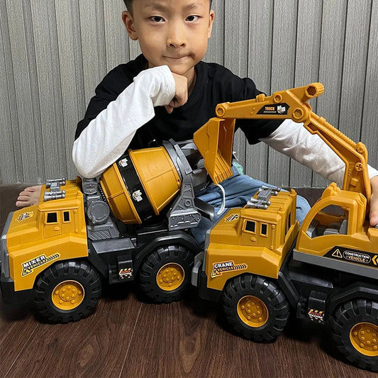 Large Construction Truck Toys – Excavator, Loader, Mixer & Crane