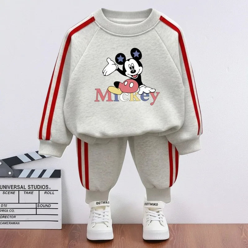 Boys' Side Stripe Tracksuit - Hoodie & Long Pants 2-Piece Set, 9M-8Y