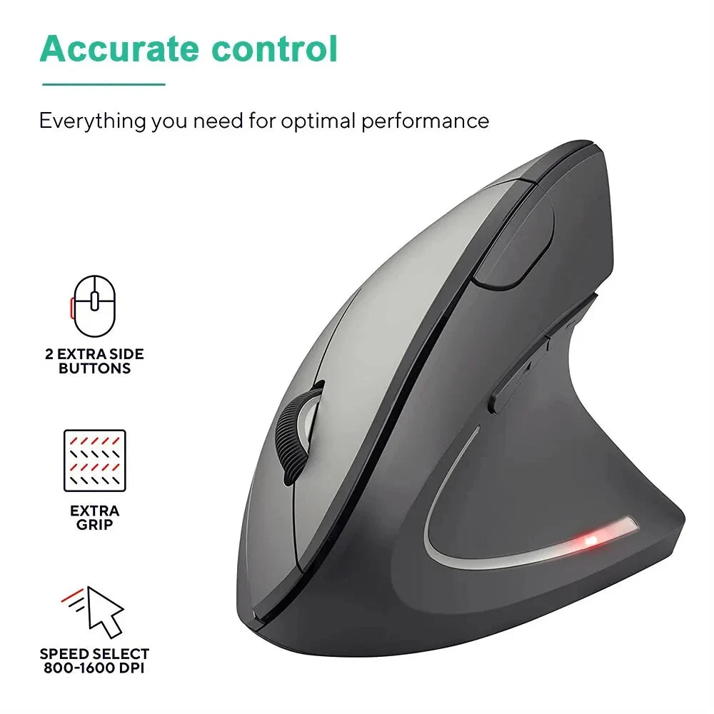 Vertical Ergonomic Wireless Mouse – 2.4 GHz, Adjustable DPI